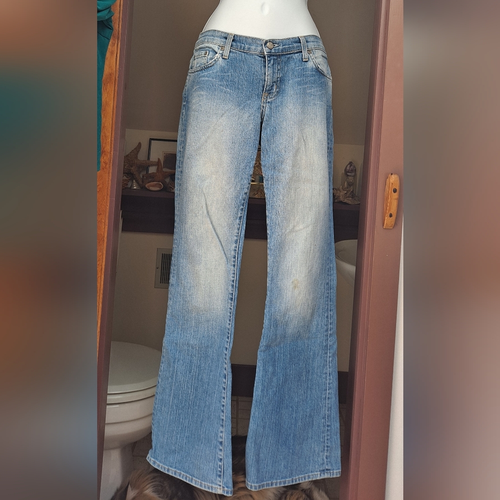 Blue Cult Womens Distressed Jeans Boot Leg Faded Pocket Blue Jeans 29 inch Waist